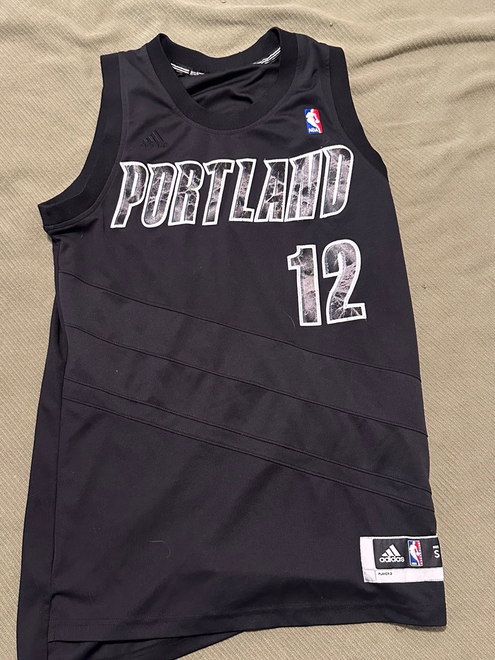 adidas Black Portland #12 Basketball Jersey